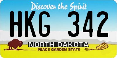 ND license plate HKG342