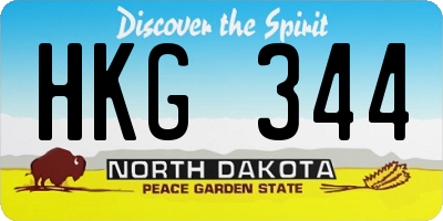 ND license plate HKG344