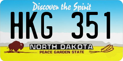 ND license plate HKG351