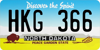 ND license plate HKG366