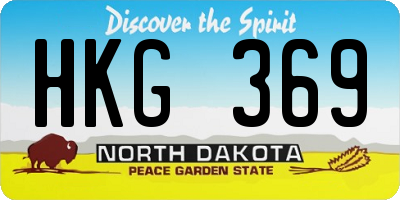 ND license plate HKG369