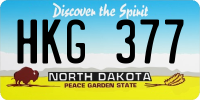 ND license plate HKG377