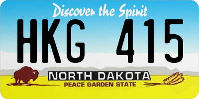 ND license plate HKG415