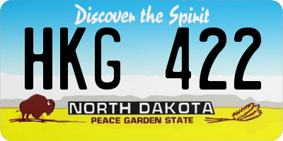 ND license plate HKG422