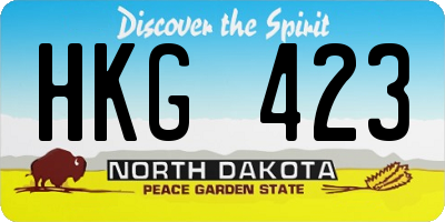 ND license plate HKG423