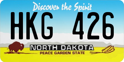 ND license plate HKG426