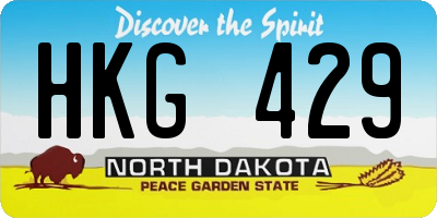 ND license plate HKG429