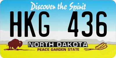 ND license plate HKG436