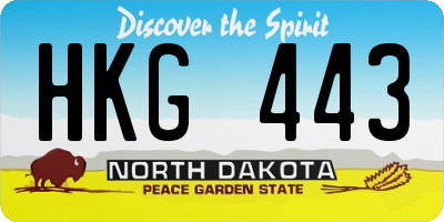 ND license plate HKG443