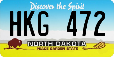 ND license plate HKG472