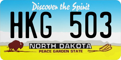 ND license plate HKG503