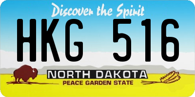 ND license plate HKG516