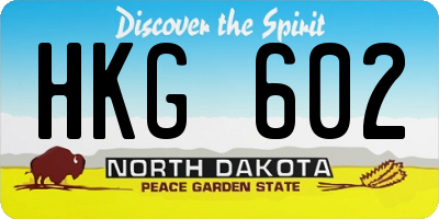 ND license plate HKG602