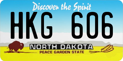 ND license plate HKG606