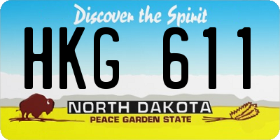 ND license plate HKG611