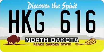 ND license plate HKG616