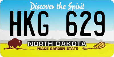 ND license plate HKG629