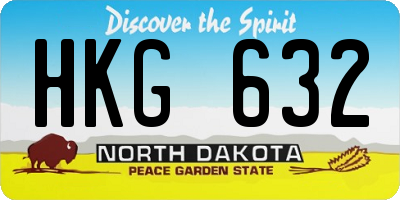 ND license plate HKG632