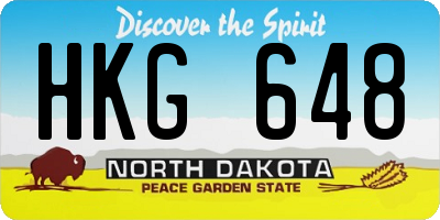 ND license plate HKG648