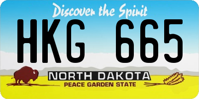 ND license plate HKG665