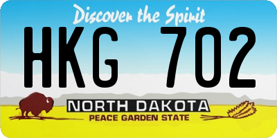 ND license plate HKG702