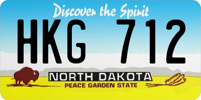 ND license plate HKG712