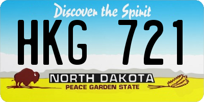 ND license plate HKG721