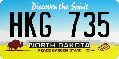 ND license plate HKG735