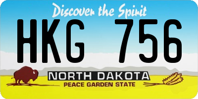 ND license plate HKG756