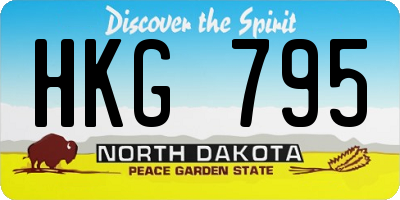 ND license plate HKG795