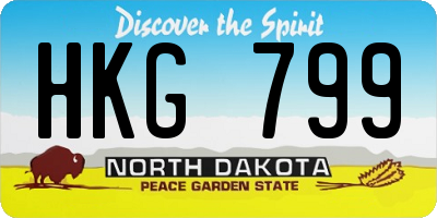 ND license plate HKG799