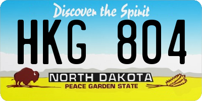 ND license plate HKG804