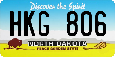 ND license plate HKG806