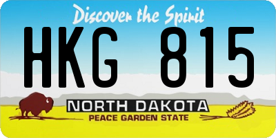 ND license plate HKG815