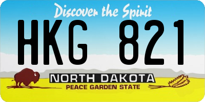 ND license plate HKG821