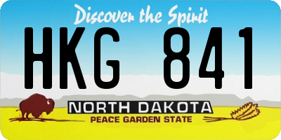 ND license plate HKG841