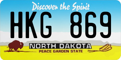 ND license plate HKG869