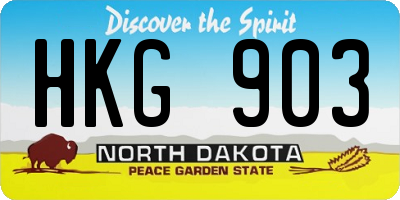 ND license plate HKG903