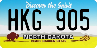 ND license plate HKG905