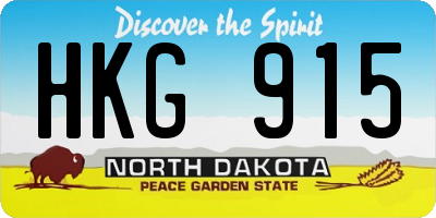 ND license plate HKG915