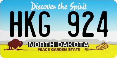 ND license plate HKG924