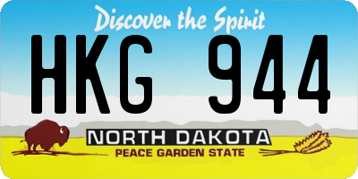 ND license plate HKG944