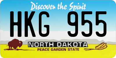 ND license plate HKG955