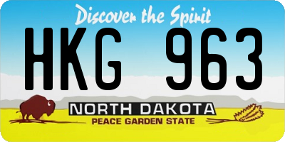 ND license plate HKG963