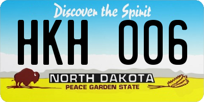 ND license plate HKH006