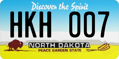 ND license plate HKH007