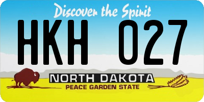 ND license plate HKH027