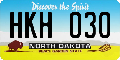ND license plate HKH030
