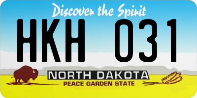 ND license plate HKH031