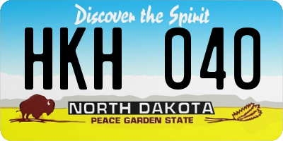 ND license plate HKH040